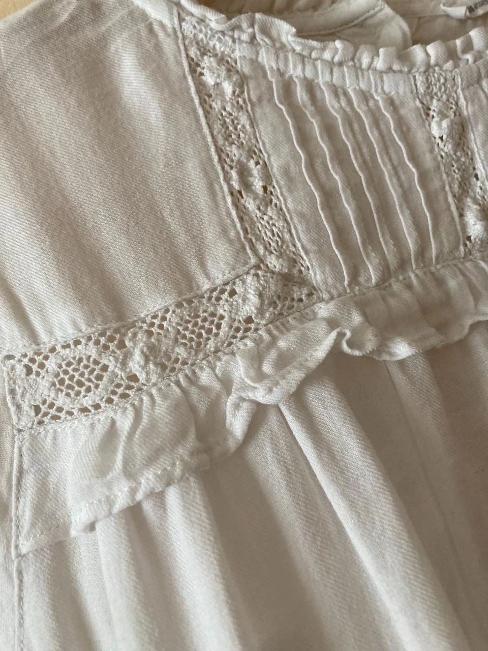 Monoprix 10 ans bohemian white lace blouse – photo 3